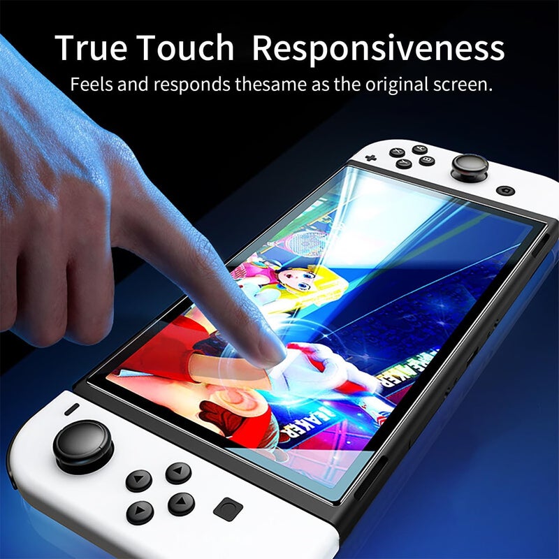 Phimoos Anti-Reflective AR Screen Protector Designed for Nintendo Switch OLED 7" 2021, Tempered Glass, Anti-Scratch, Touch Sensitive, Ultra-Clear - Image 3
